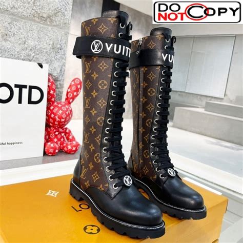 louis vuitton territory flat high ranger boots|lv leg boots.